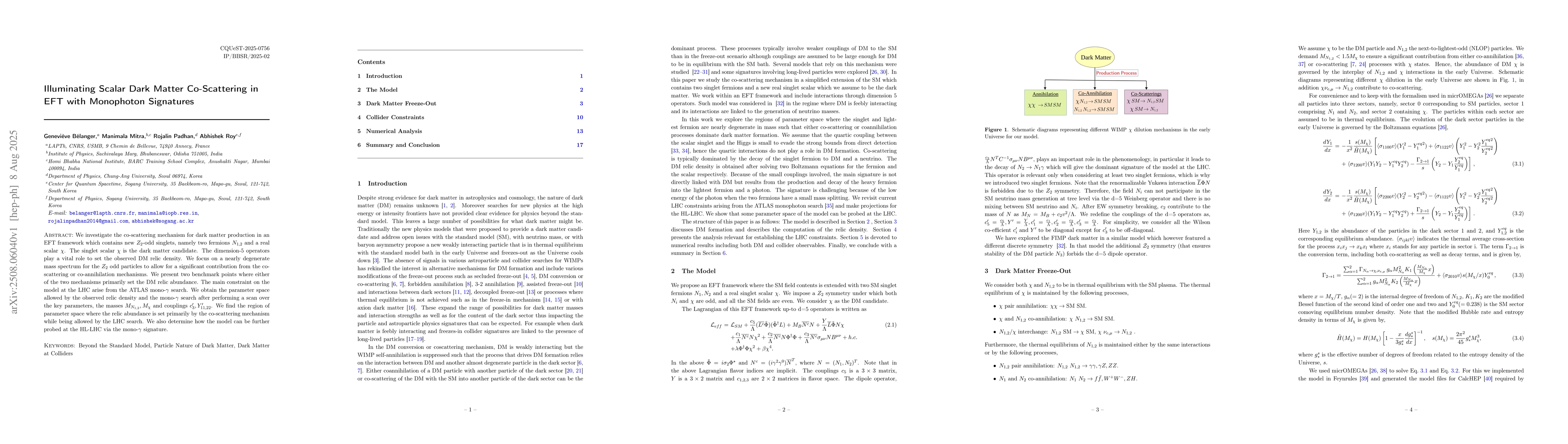 Thumbnail for Illuminating Scalar Dark Matter Co-Scattering in EFT with Monophoton
  Signatures