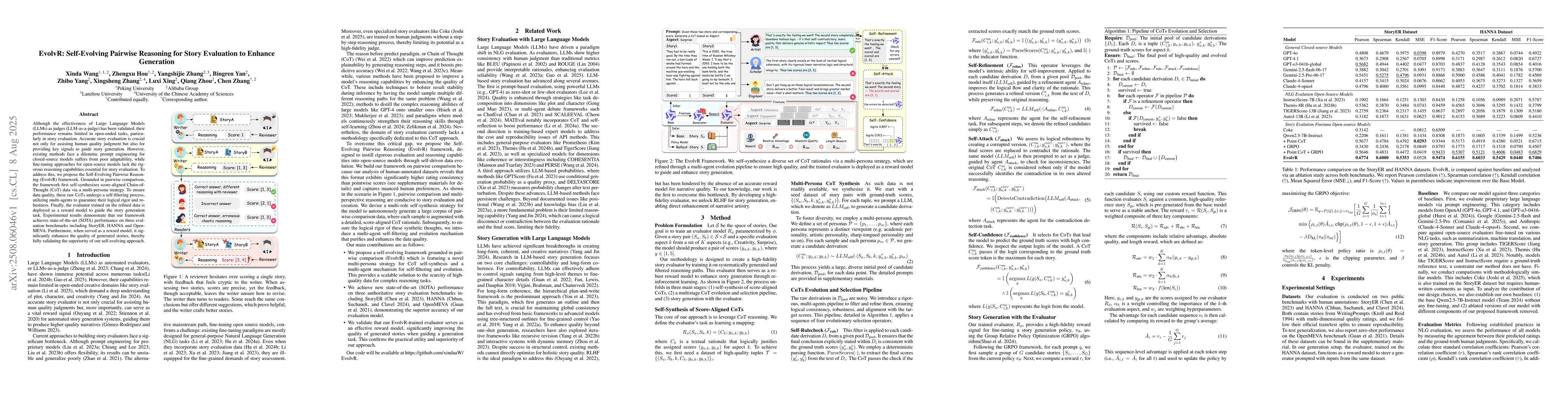 Thumbnail for EvolvR: Self-Evolving Pairwise Reasoning for Story Evaluation to Enhance
  Generation