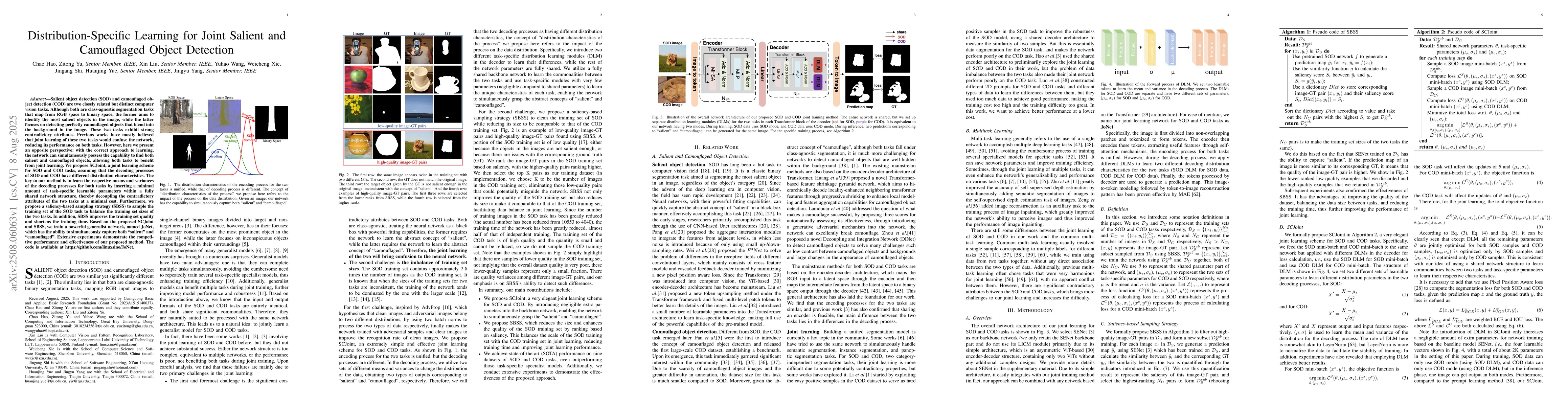 Thumbnail for Distribution-Specific Learning for Joint Salient and Camouflaged Object
  Detection