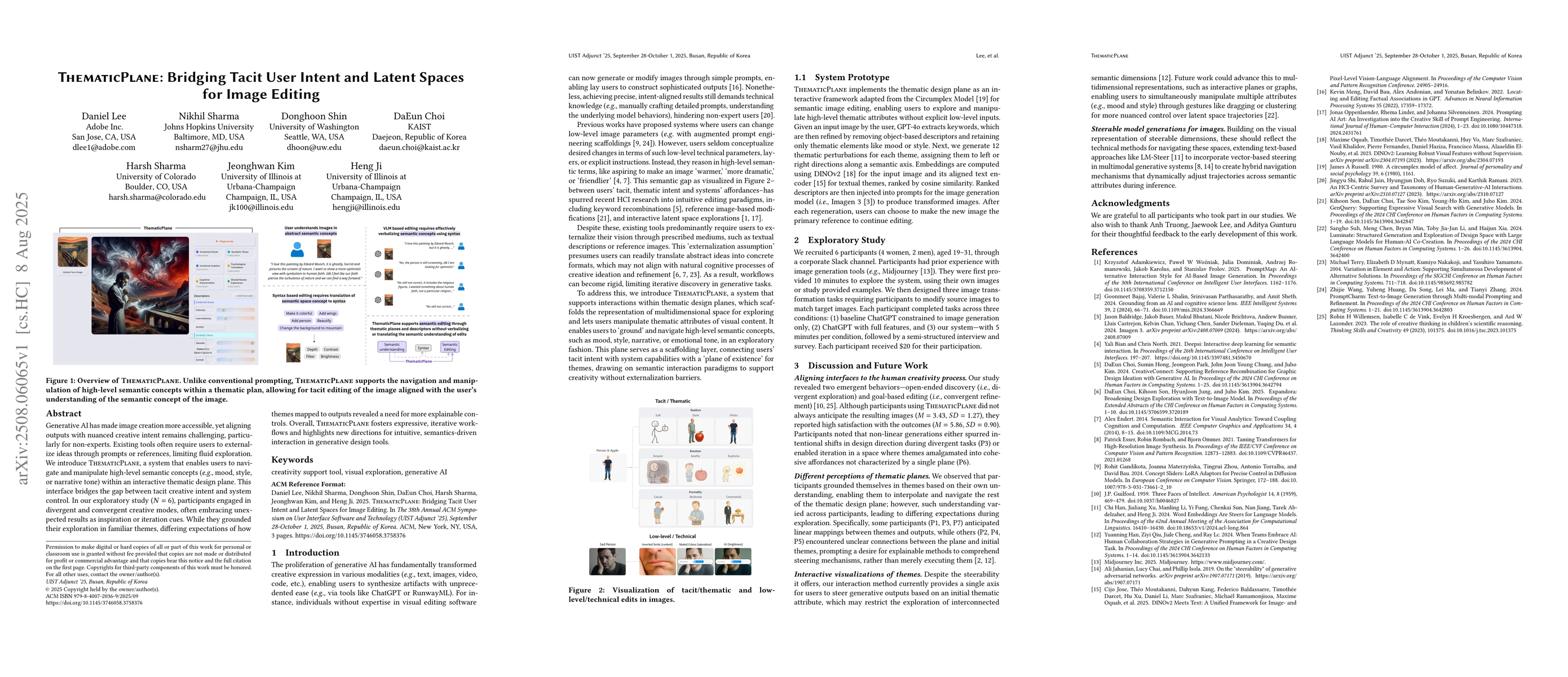 Thumbnail for ThematicPlane: Bridging Tacit User Intent and Latent Spaces for Image
  Generation