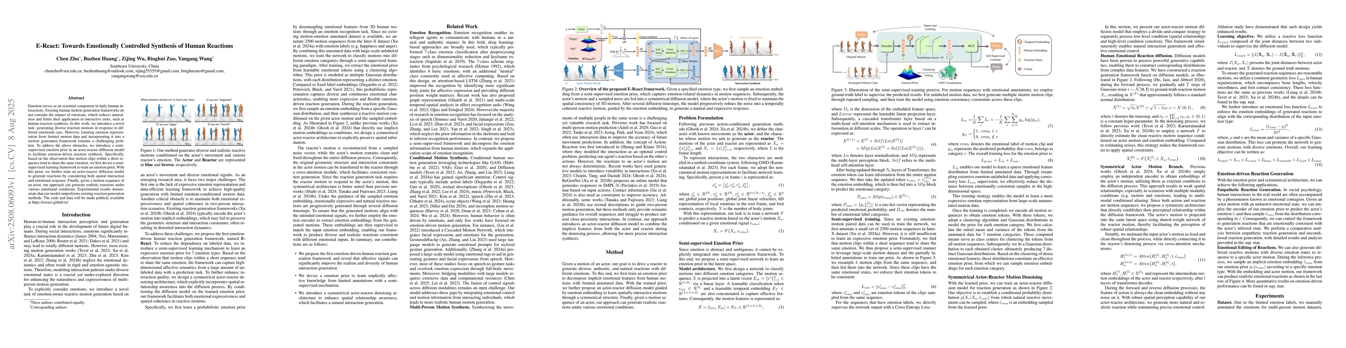 Thumbnail for E-React: Towards Emotionally Controlled Synthesis of Human Reactions
