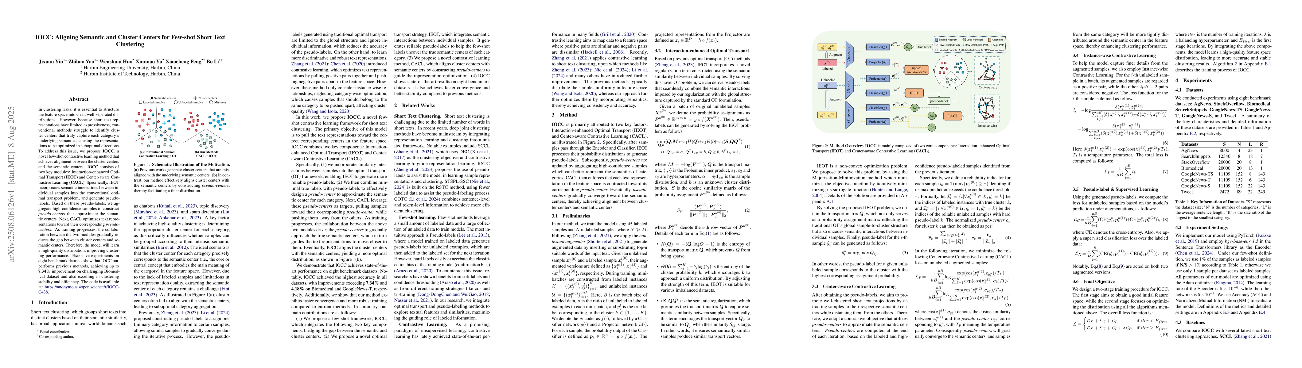Thumbnail for IOCC: Aligning Semantic and Cluster Centers for Few-shot Short Text
  Clustering