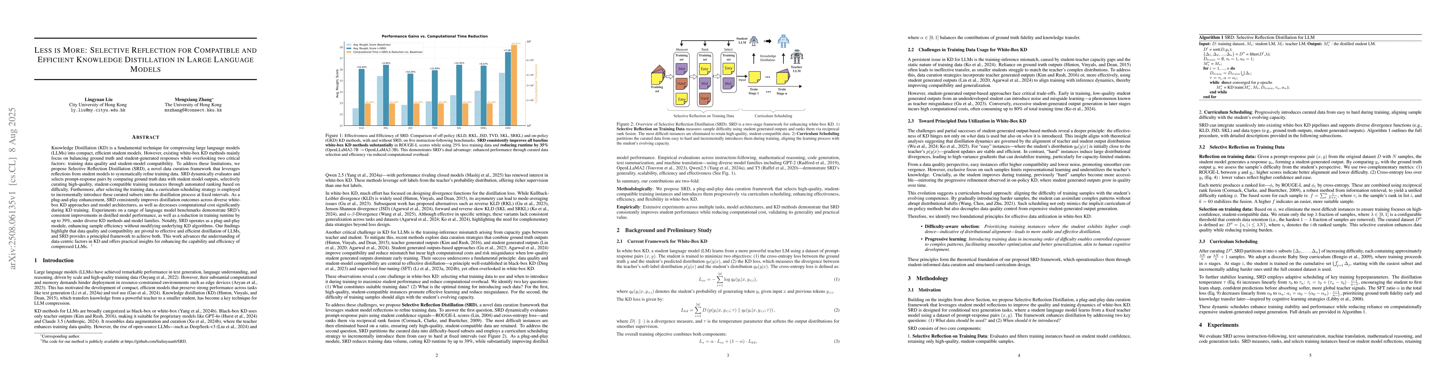 Thumbnail for Less is More: Selective Reflection for Compatible and Efficient
  Knowledge Distillation in Large Language Models