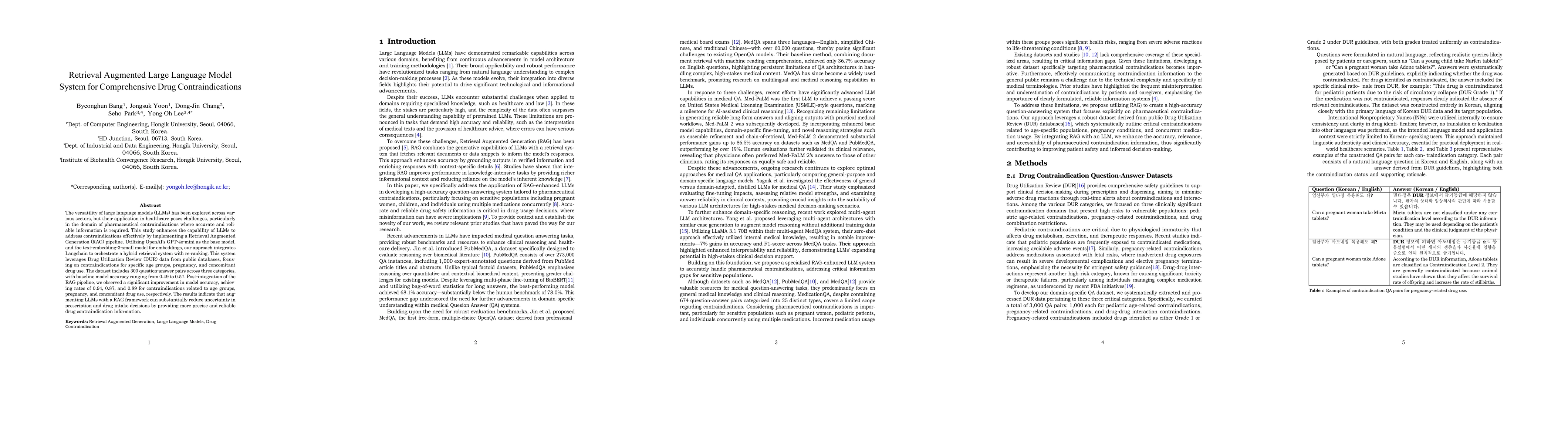 Thumbnail for Retrieval Augmented Large Language Model System for Comprehensive Drug
  Contraindications