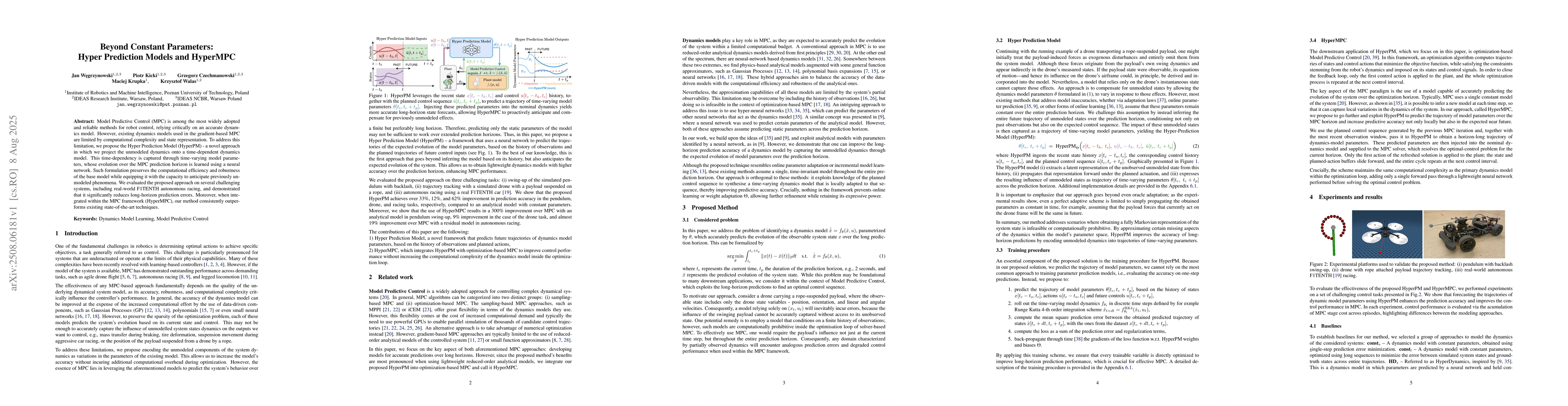Thumbnail for Beyond Constant Parameters: Hyper Prediction Models and HyperMPC
