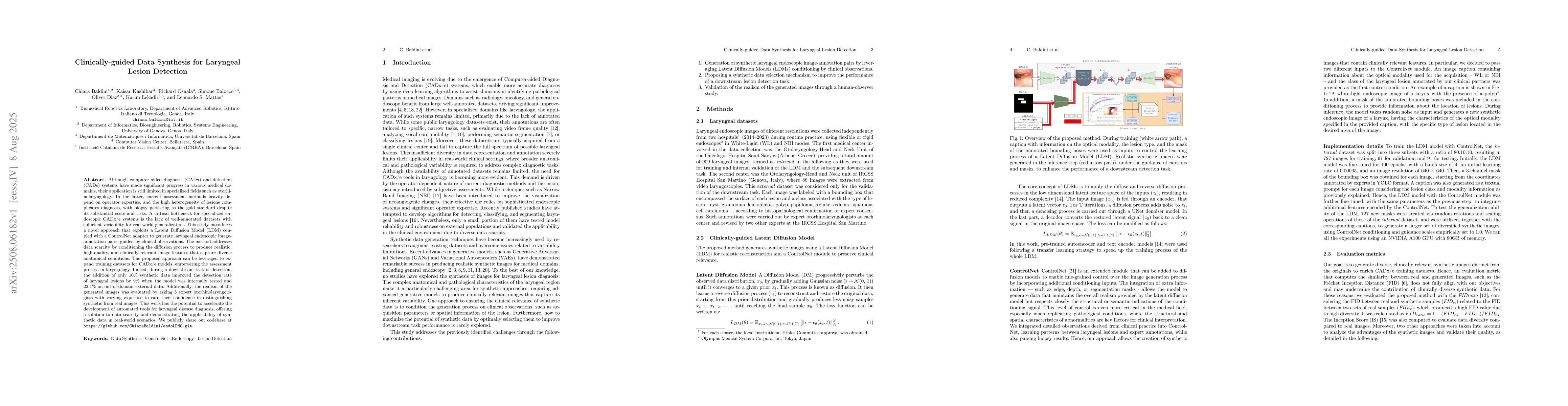 Thumbnail for Clinically-guided Data Synthesis for Laryngeal Lesion Detection