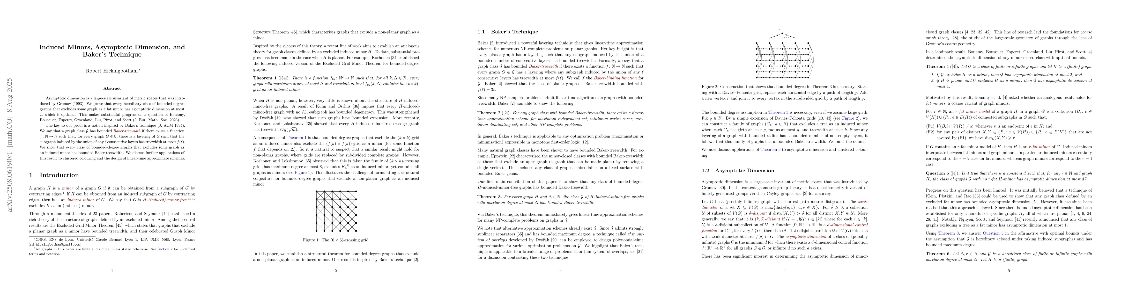 Thumbnail for Induced Minors, Asymptotic Dimension, and Baker's Technique
