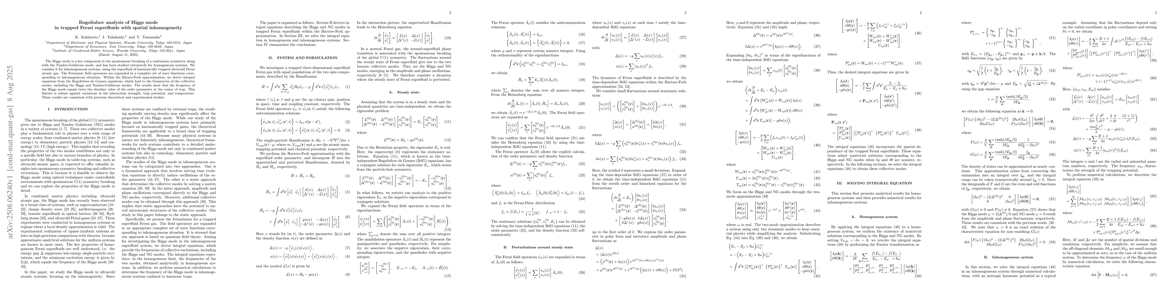Thumbnail for Bogoliubov analysis of Higgs mode in trapped Fermi superfluids with
  spatial inhomogeneity