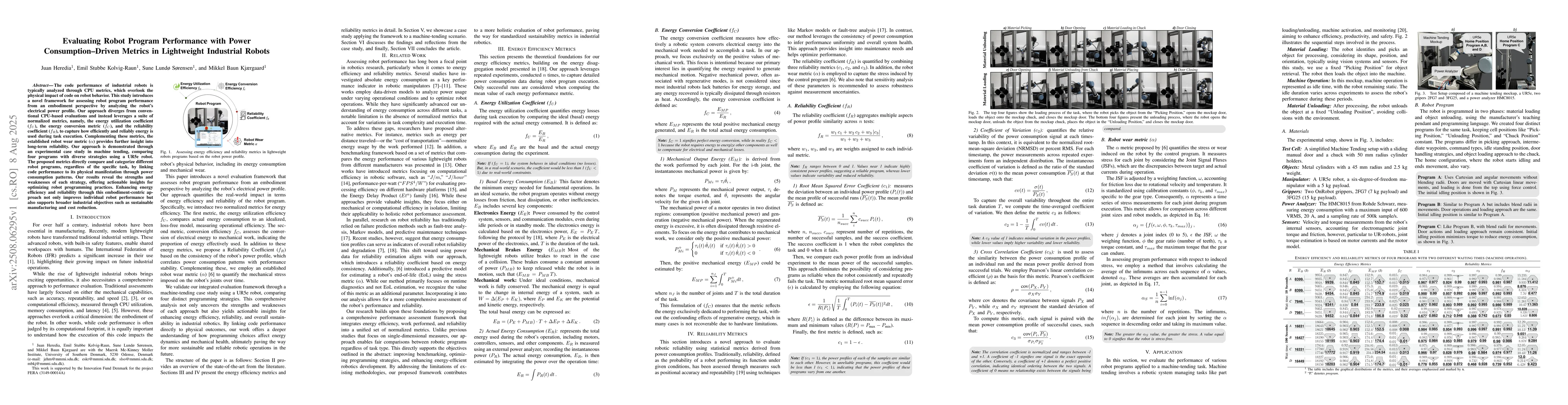 Thumbnail for Evaluating Robot Program Performance with Power Consumption Driven
  Metrics in Lightweight Industrial Robots