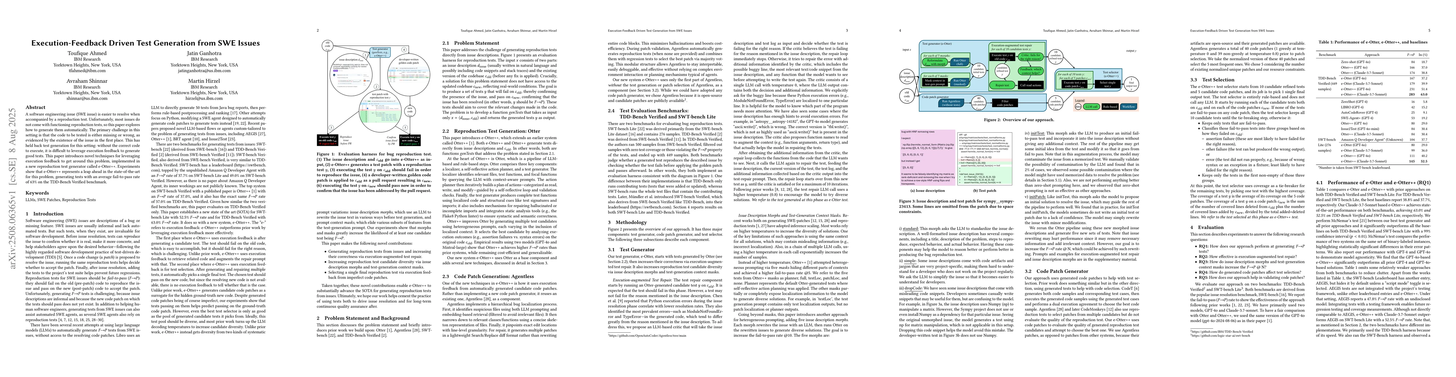 Thumbnail for Execution-Feedback Driven Test Generation from SWE Issues