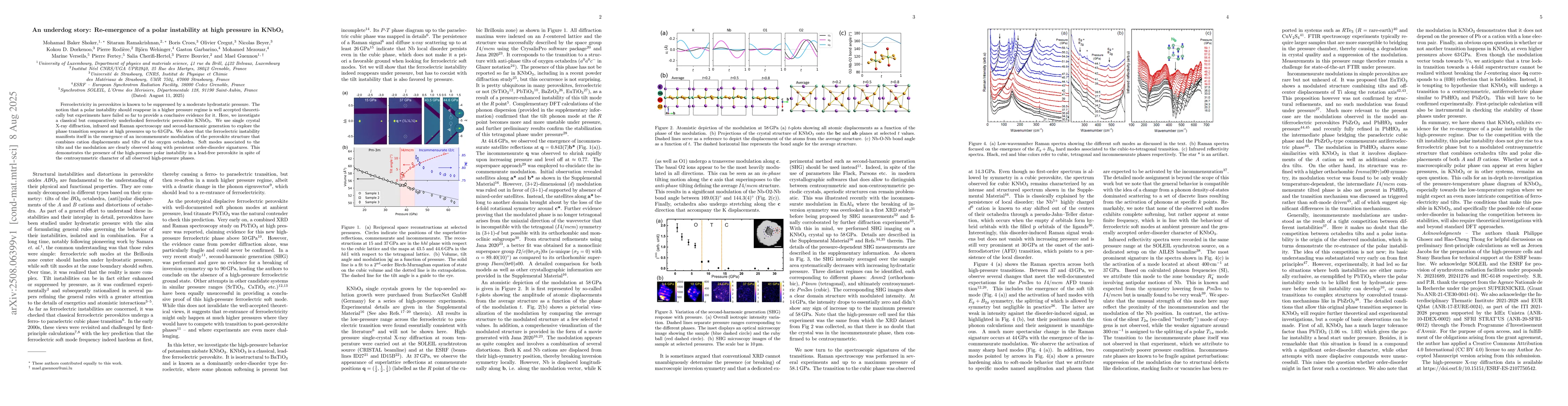 Thumbnail for An underdog story: Re-emergence of a polar instability at high pressure
  in KNbO3