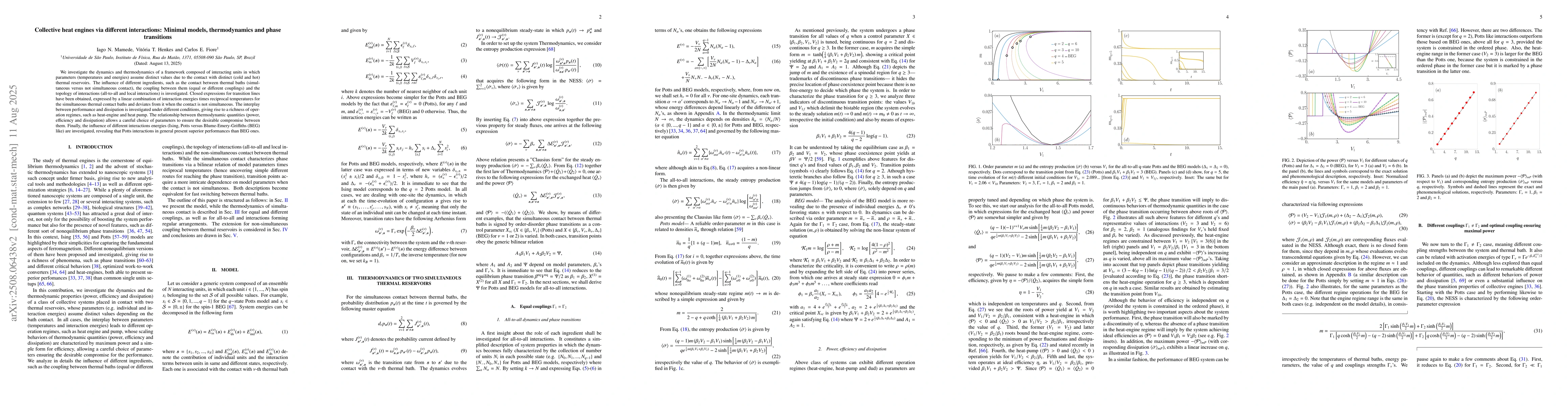 Thumbnail for Collective heat engines via different interactions: Minimal models,
  thermodynamics and phase transitions