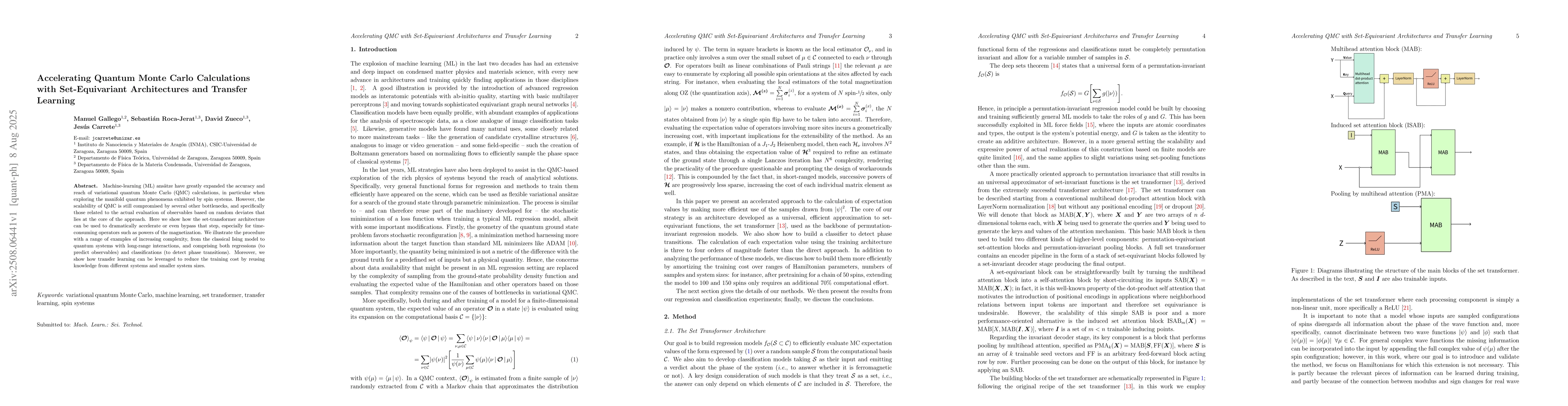 Thumbnail for Accelerating Quantum Monte Carlo Calculations with Set-Equivariant
  Architectures and Transfer Learning