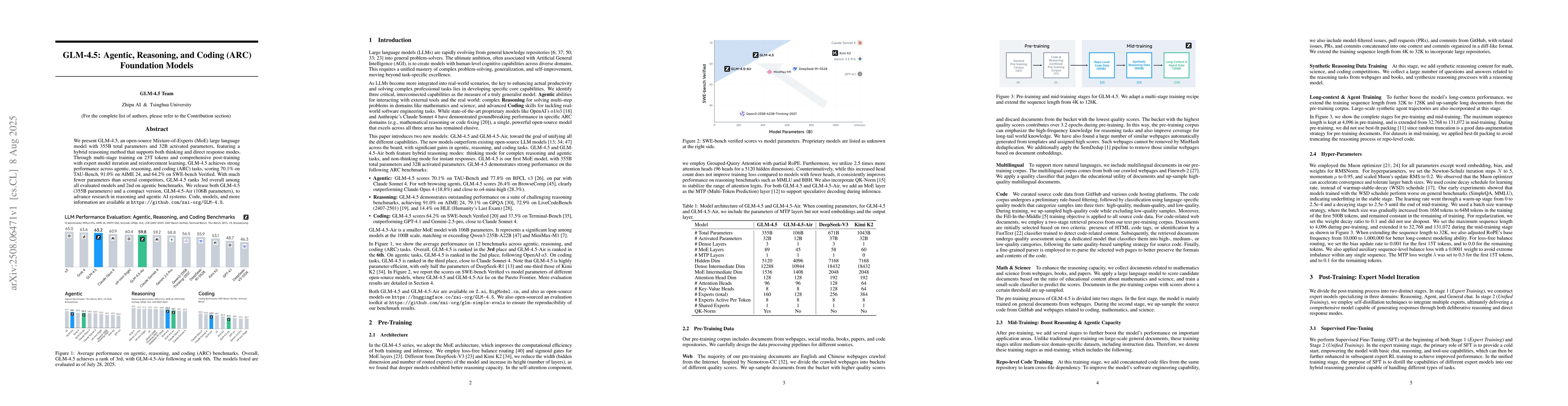 Thumbnail for GLM-4.5: Agentic, Reasoning, and Coding (ARC) Foundation Models