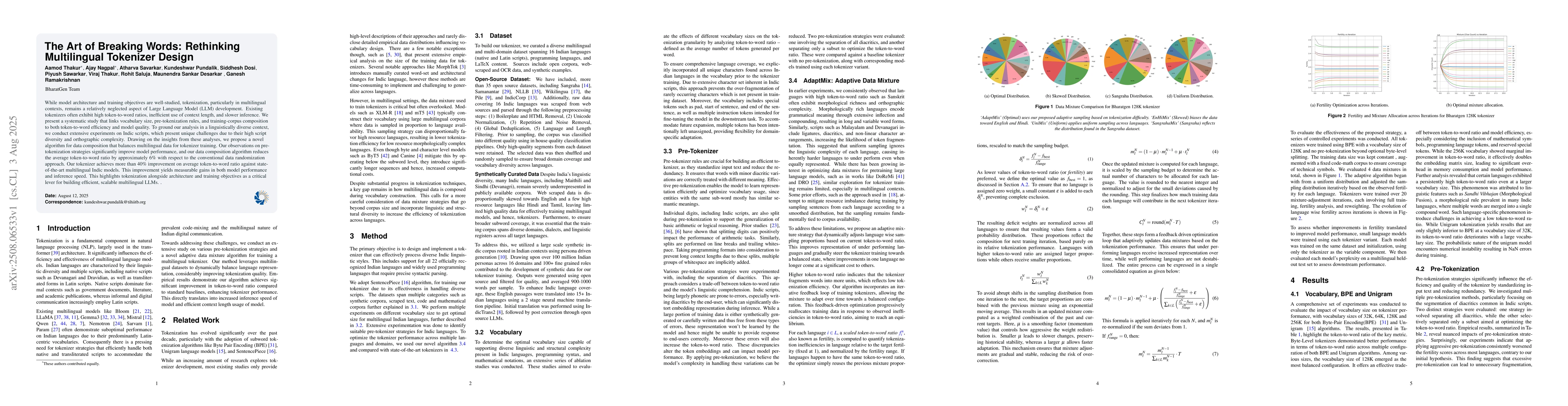Thumbnail for The Art of Breaking Words: Rethinking Multilingual Tokenizer Design