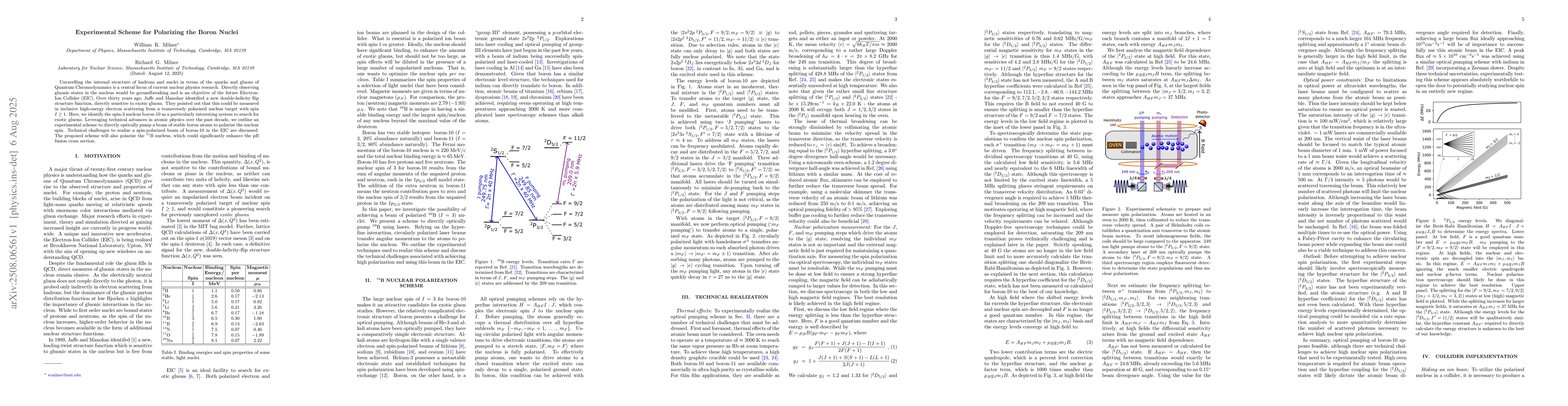 Thumbnail for Experimental Scheme for Polarizing the Boron Nuclei