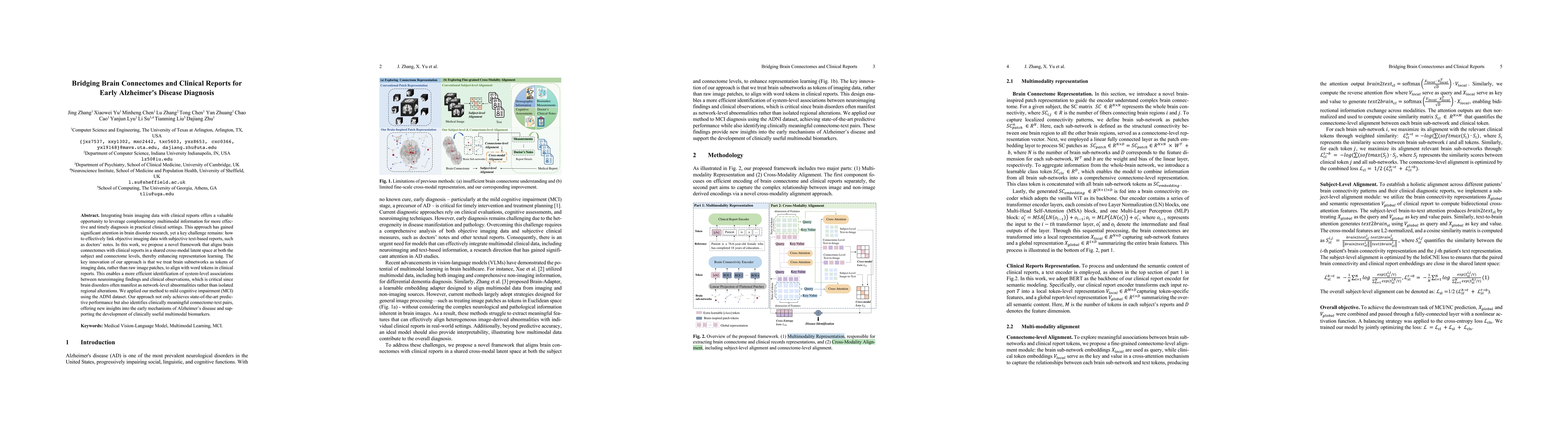 Thumbnail for Bridging Brain Connectomes and Clinical Reports for Early Alzheimer's
  Disease Diagnosis
