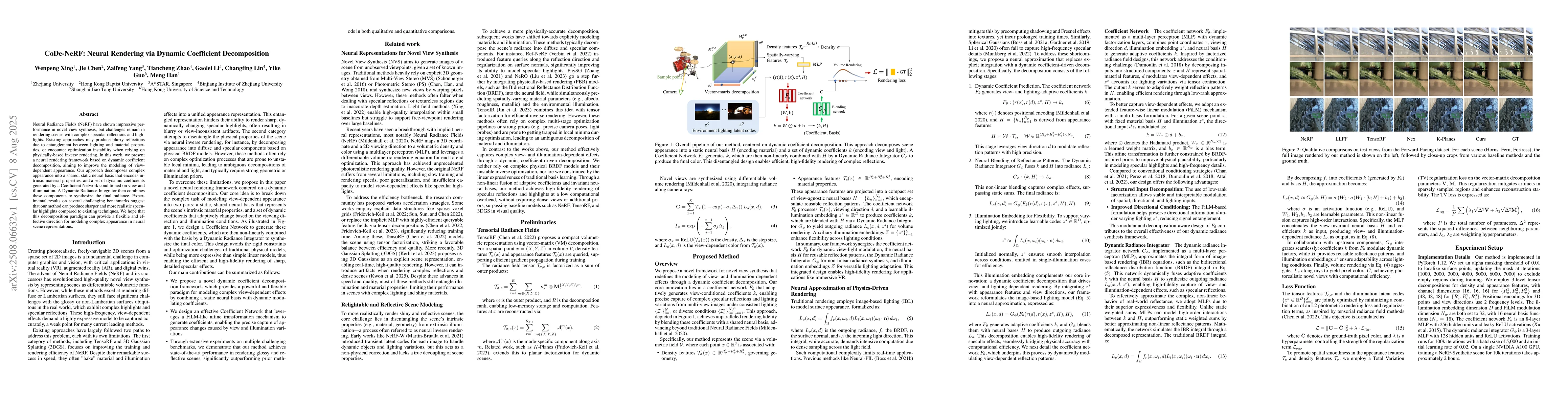 Thumbnail for CoDe-NeRF: Neural Rendering via Dynamic Coefficient Decomposition