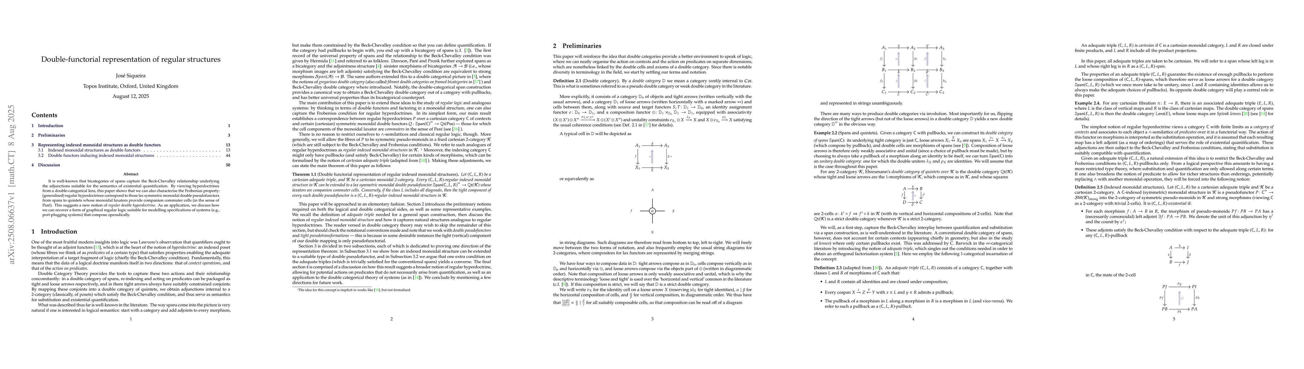 Thumbnail for Double-functorial representation of regular structures