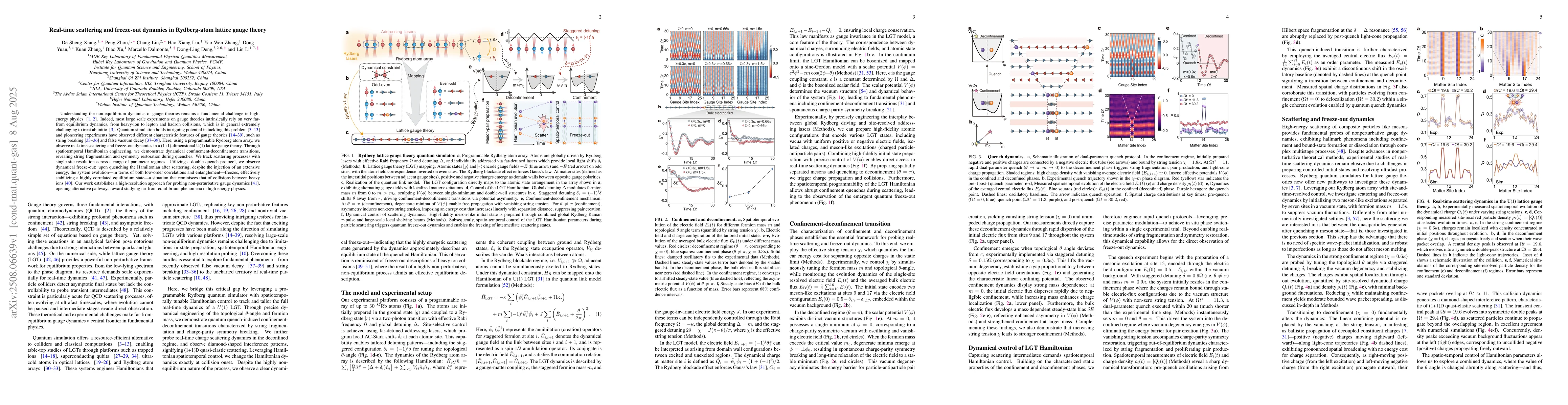 Thumbnail for Real-time scattering and freeze-out dynamics in Rydberg-atom lattice
  gauge theory