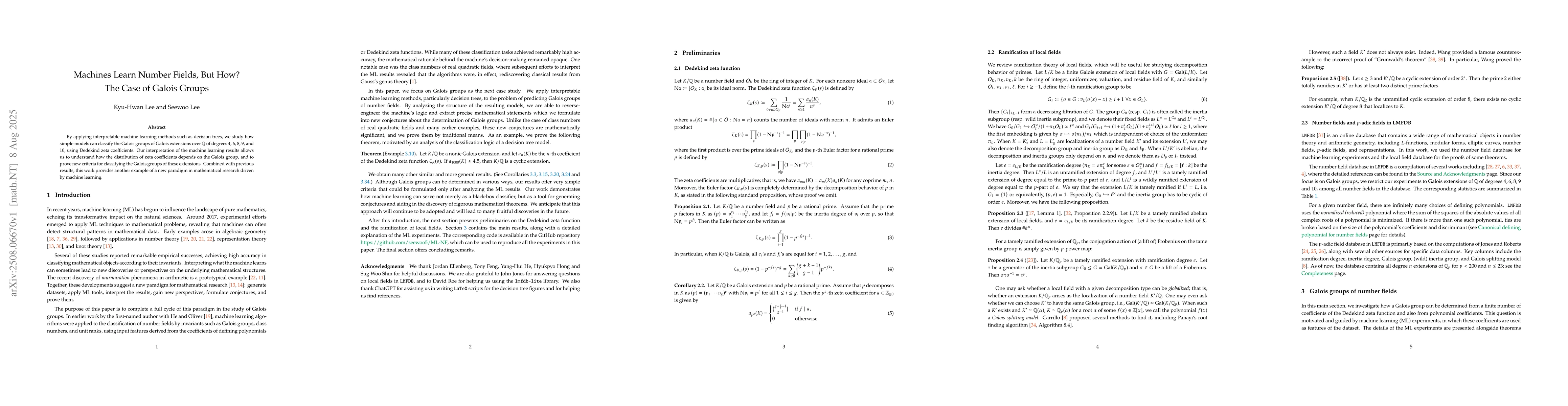 Thumbnail for Machines Learn Number Fields, But How? The Case of Galois Groups