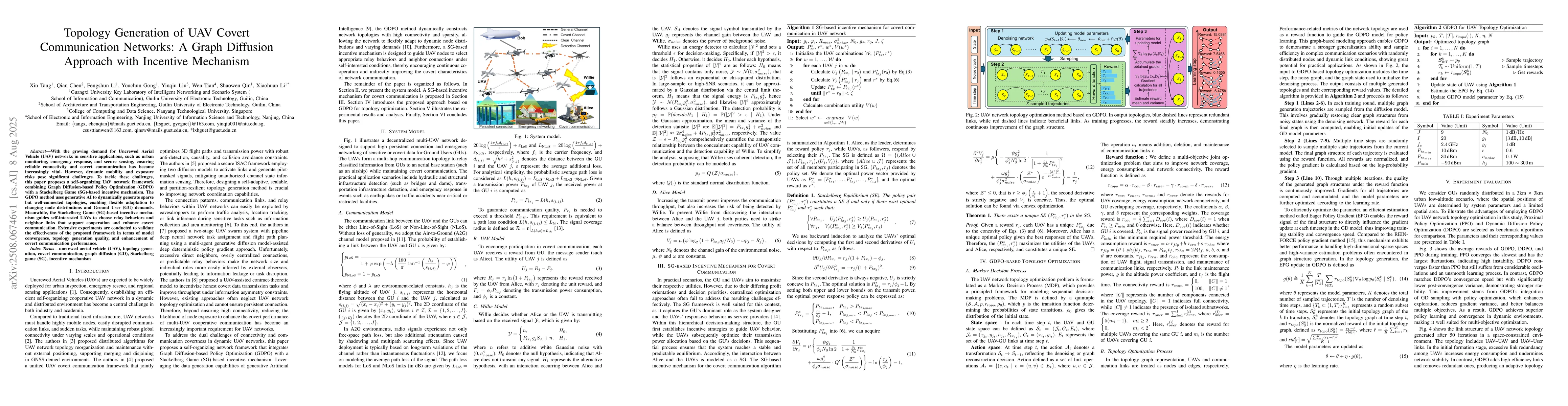 Thumbnail for Topology Generation of UAV Covert Communication Networks: A Graph
  Diffusion Approach with Incentive Mechanism
