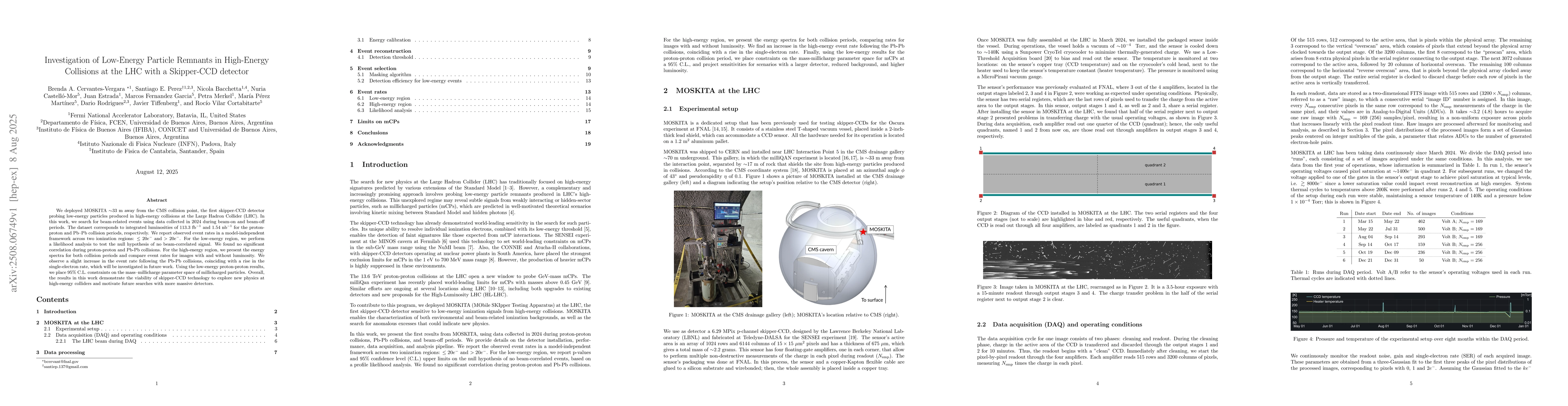 Thumbnail for Investigation of Low-Energy Particle Remnants in High-Energy Collisions
  at the LHC with a Skipper-CCD detector