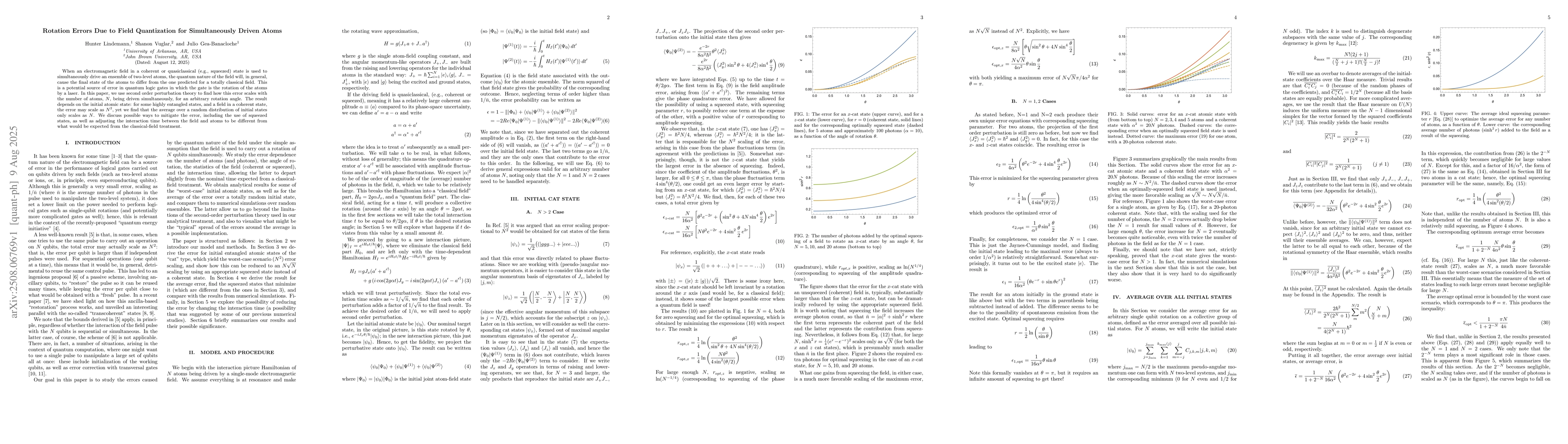 Thumbnail for Rotation Errors Due to Field Quantization for Simultaneously Driven
  Atoms