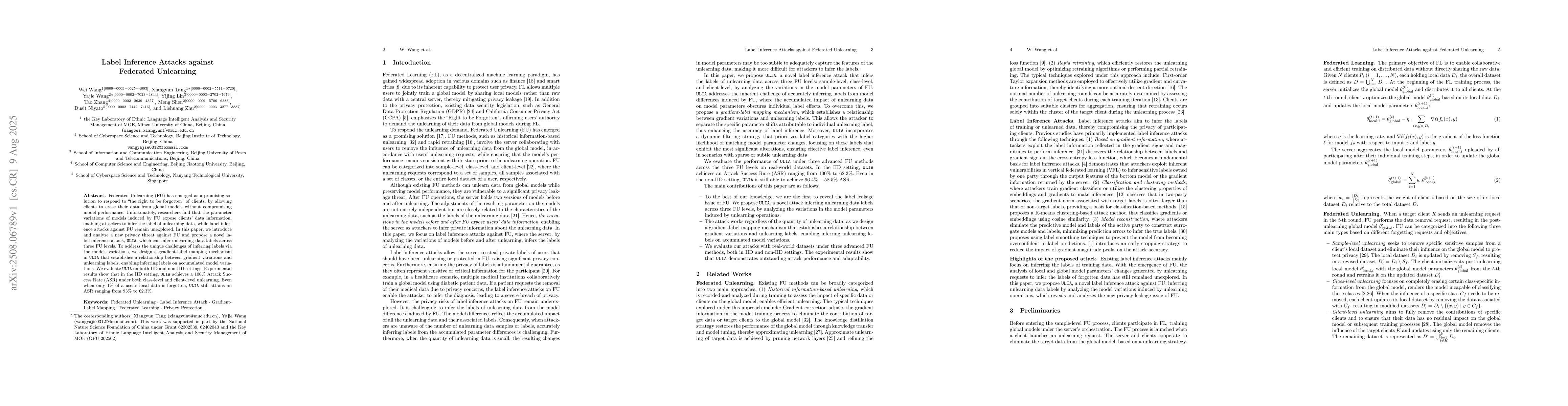 Thumbnail for Label Inference Attacks against Federated Unlearning