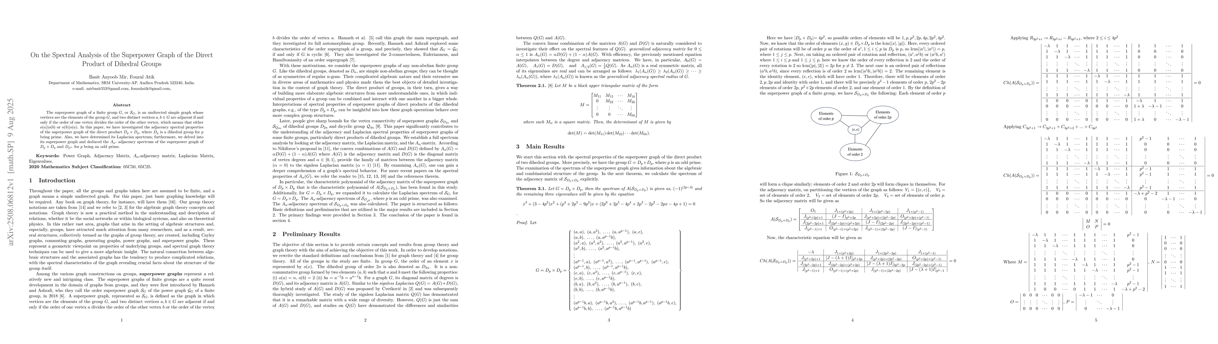 Thumbnail for On the Spectral Analysis of the Superpower Graph of the Direct Product
  of Dihedral Groups