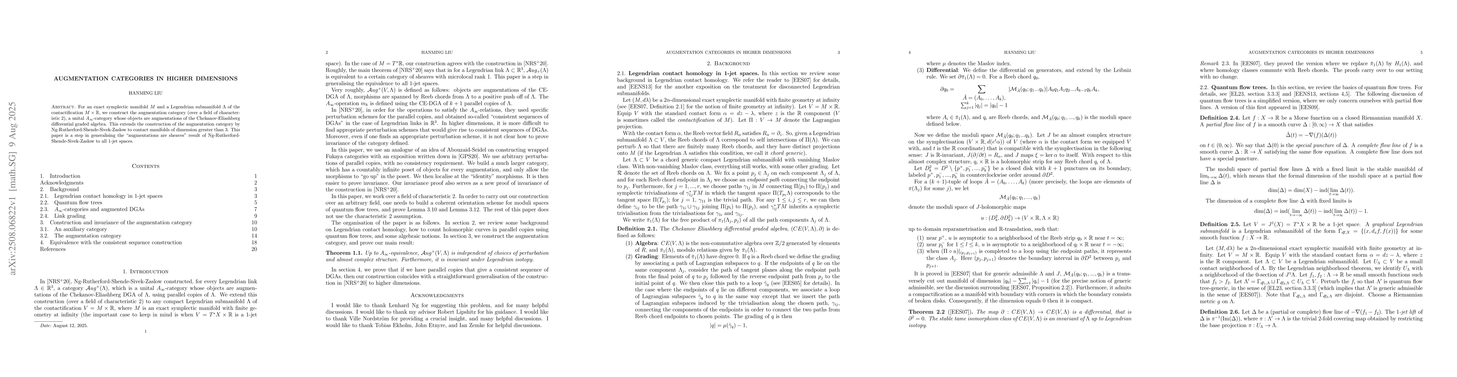 Thumbnail for Augmentation categories in higher dimensions