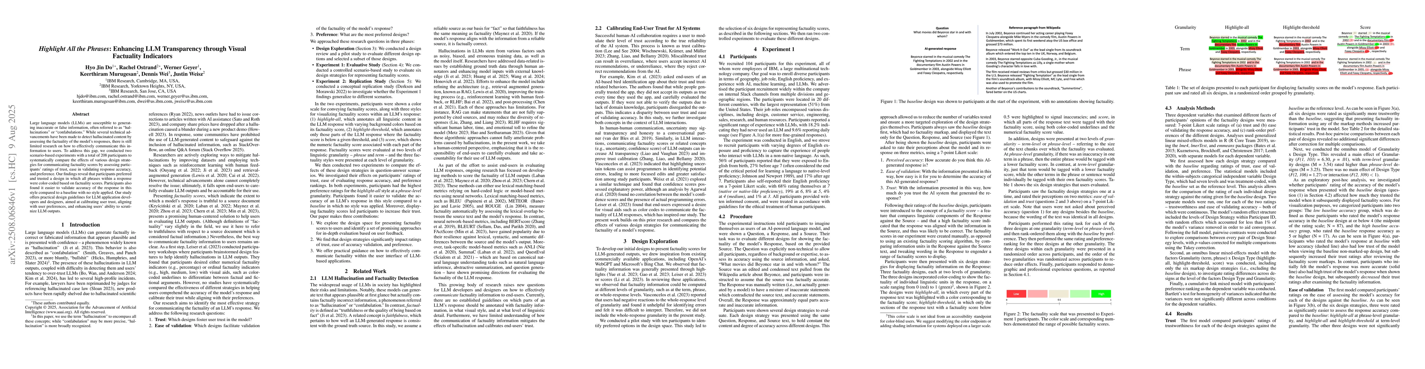 Thumbnail for Highlight All the Phrases: Enhancing LLM Transparency through Visual
  Factuality Indicators