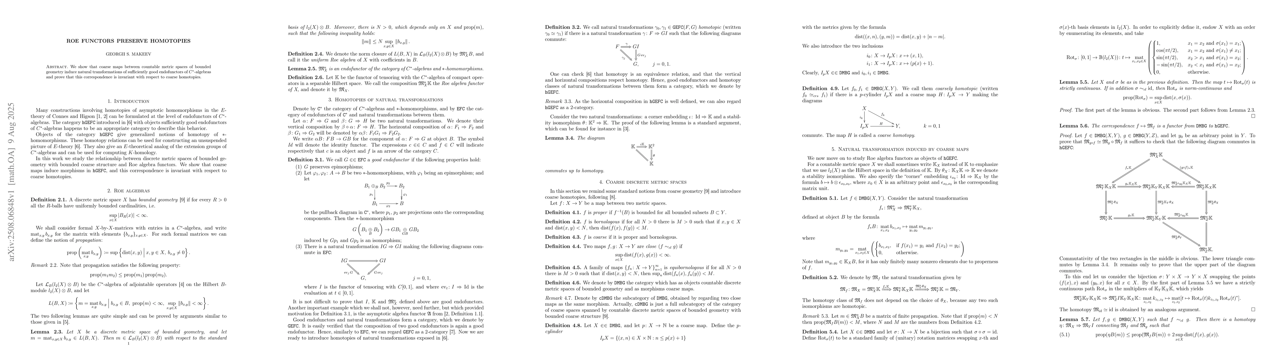 Thumbnail for Roe functors preserve homotopies