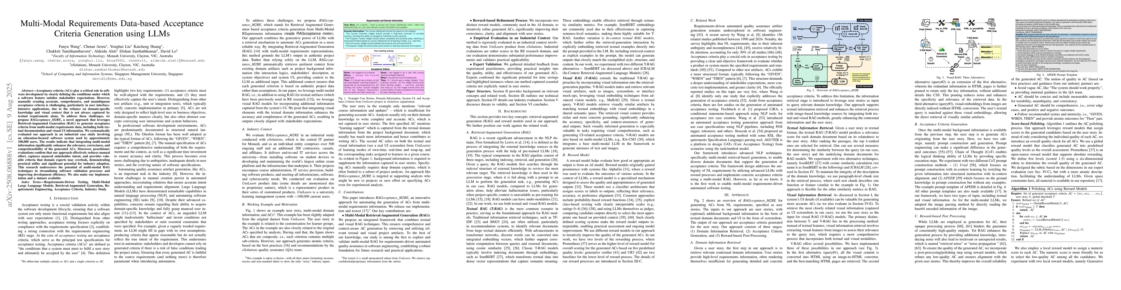 Thumbnail for Multi-Modal Requirements Data-based Acceptance Criteria Generation using
  LLMs