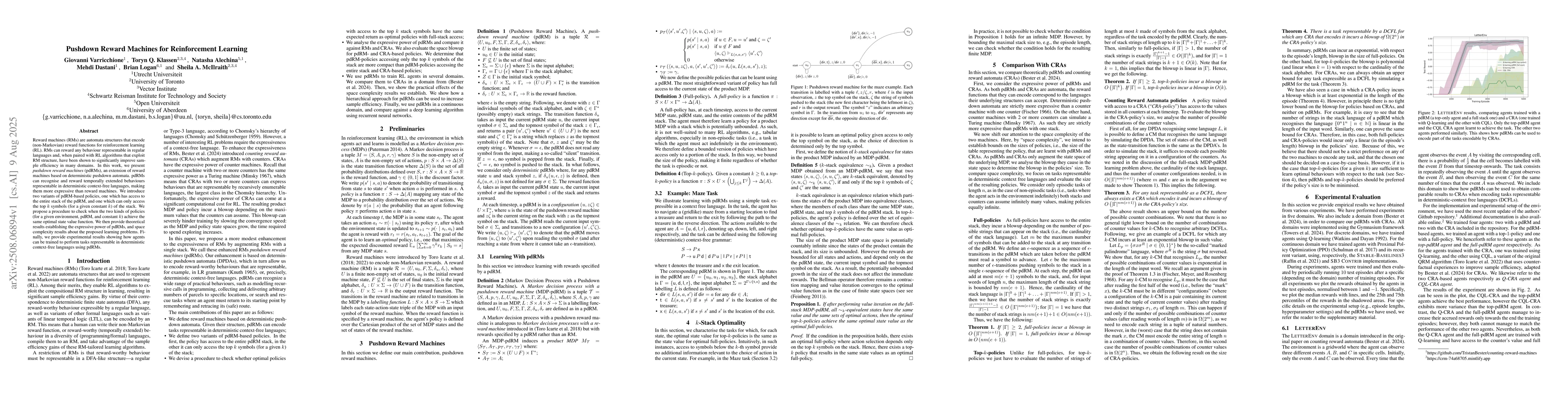 Thumbnail for Pushdown Reward Machines for Reinforcement Learning