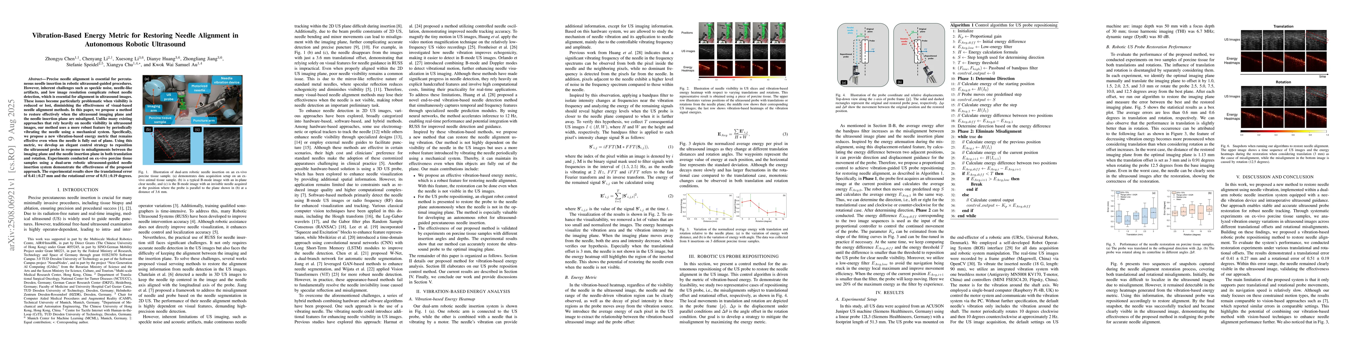 Thumbnail for Vibration-Based Energy Metric for Restoring Needle Alignment in
  Autonomous Robotic Ultrasound