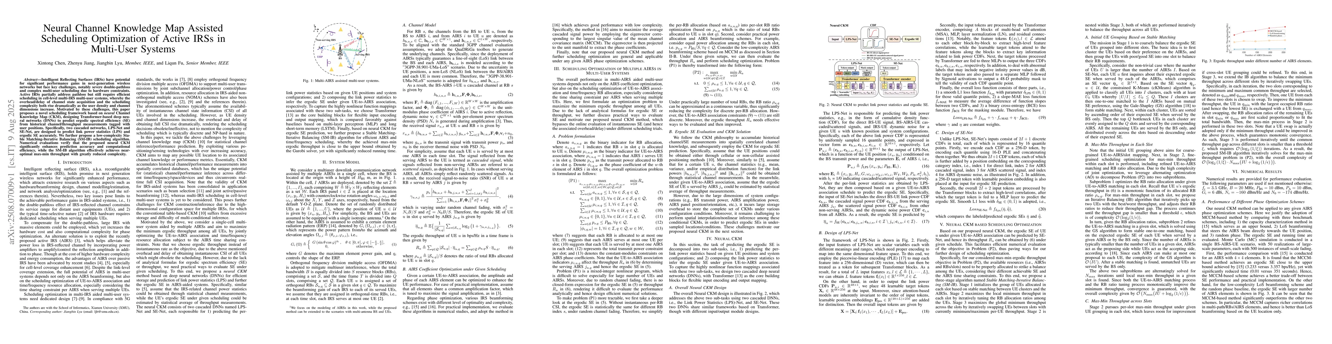 Thumbnail for Neural Channel Knowledge Map Assisted Scheduling Optimization of Active
  IRSs in Multi-User Systems
