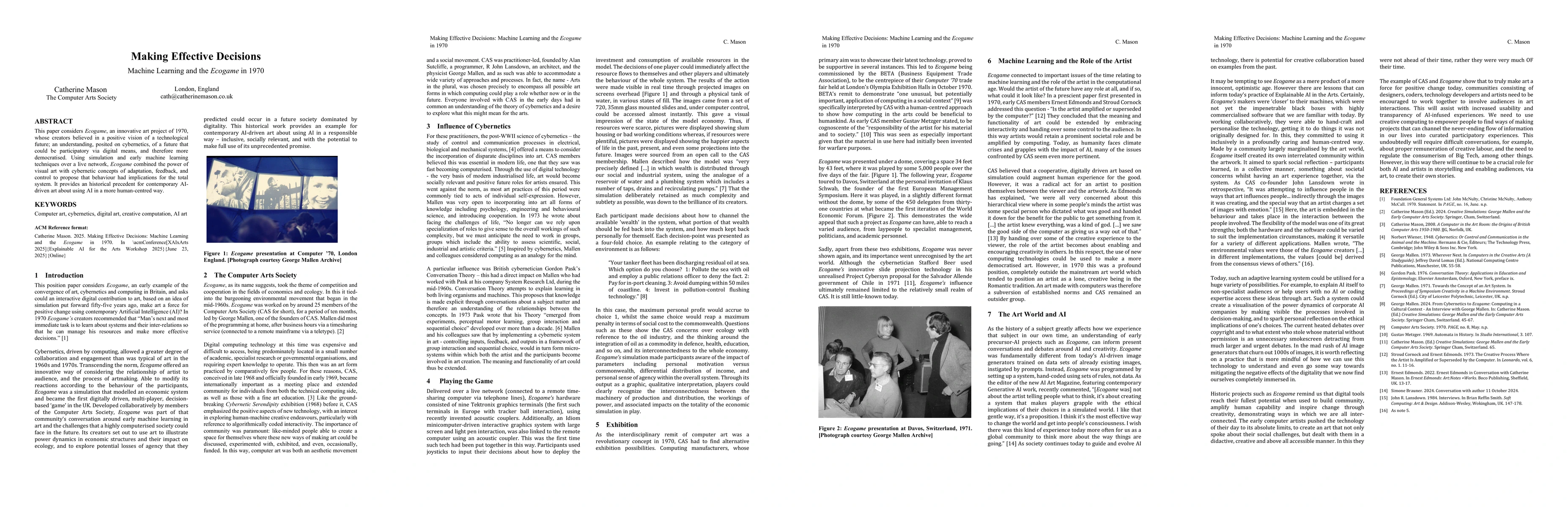 Thumbnail for Making Effective Decisions: Machine Learning and the Ecogame in 1970