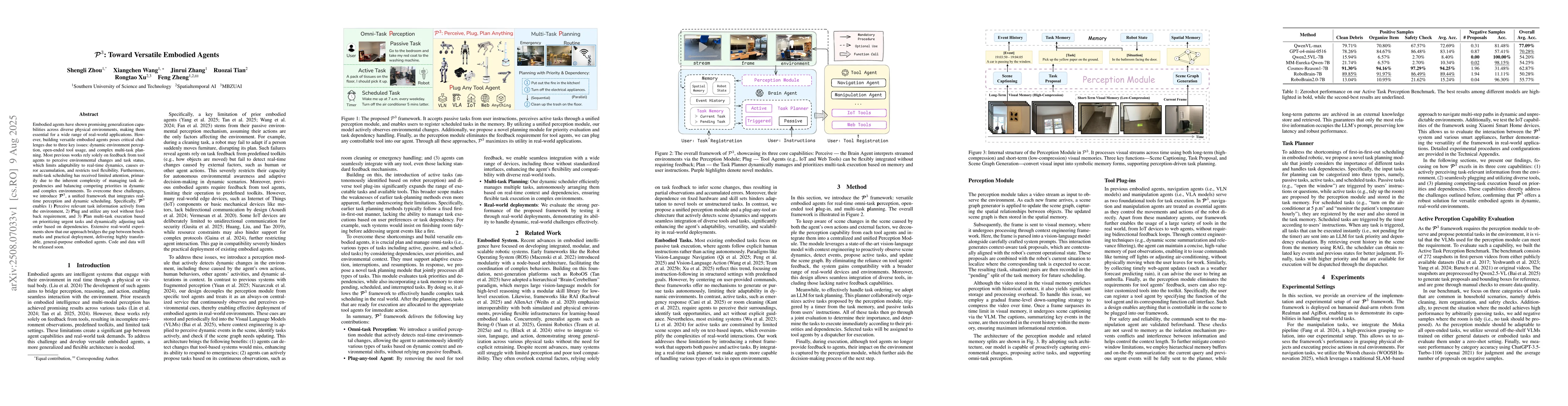 Thumbnail for $\mathcal{P}^3$: Toward Versatile Embodied Agents