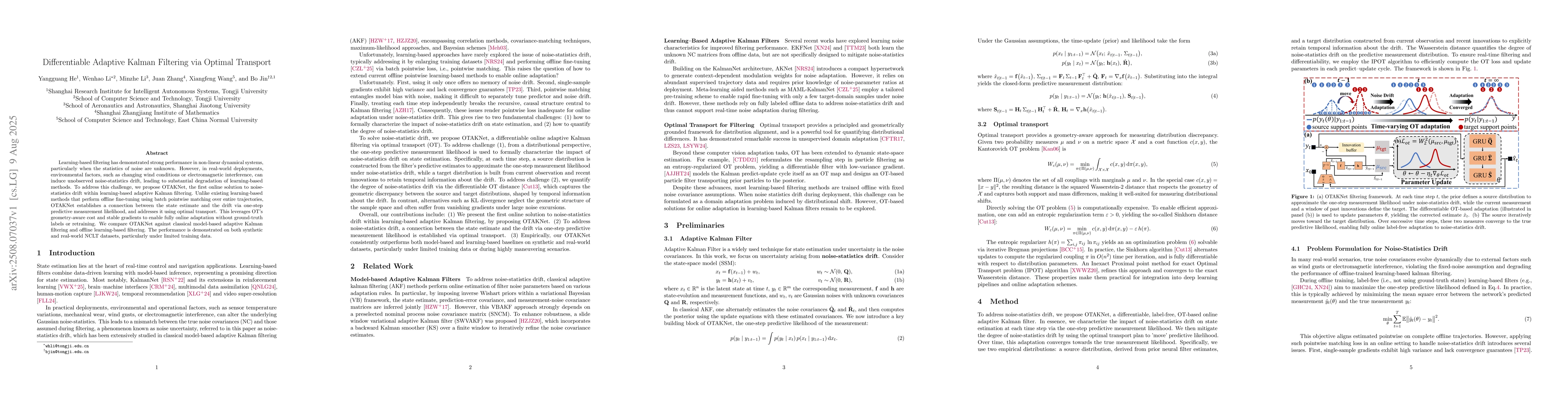 Thumbnail for Differentiable Adaptive Kalman Filtering via Optimal Transport