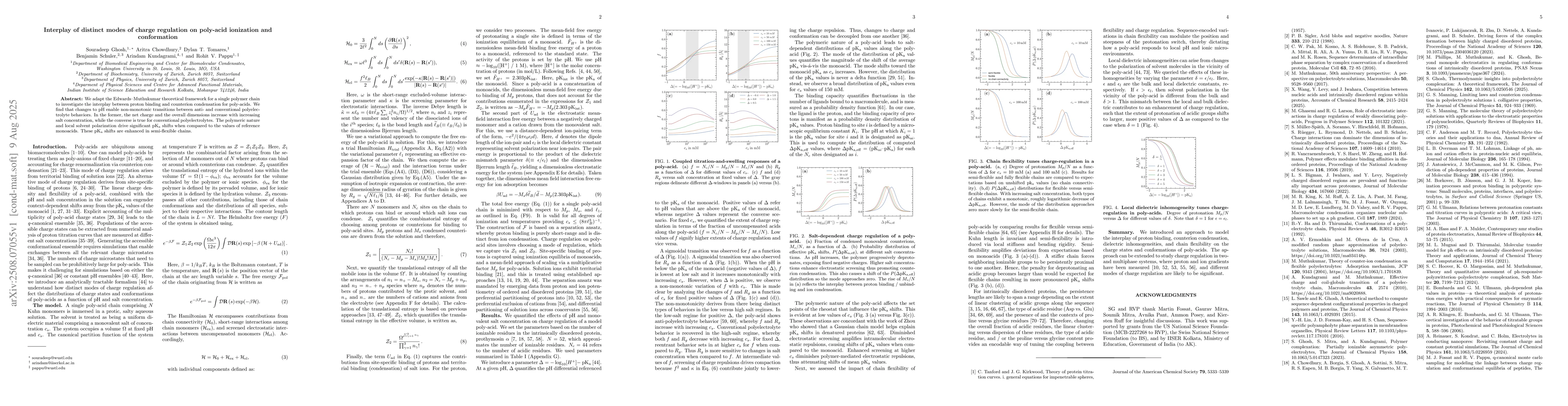 Thumbnail for Interplay of distinct modes of charge regulation on poly-acid ionization
  and conformation