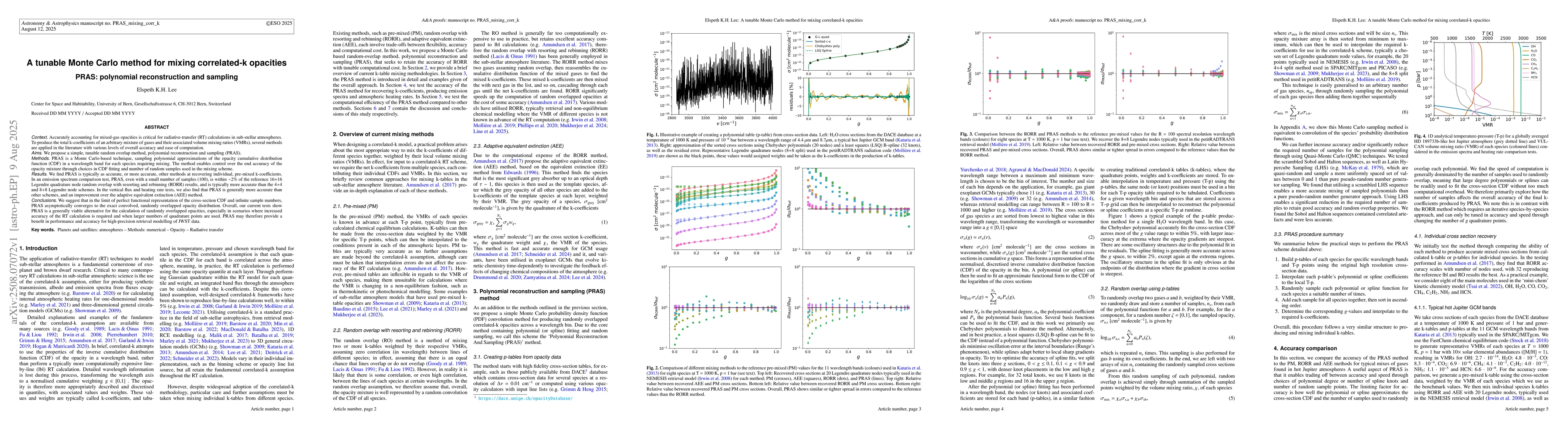 Thumbnail for A tunable Monte Carlo method for mixing correlated-k opacities. PRAS:
  polynomial reconstruction and sampling