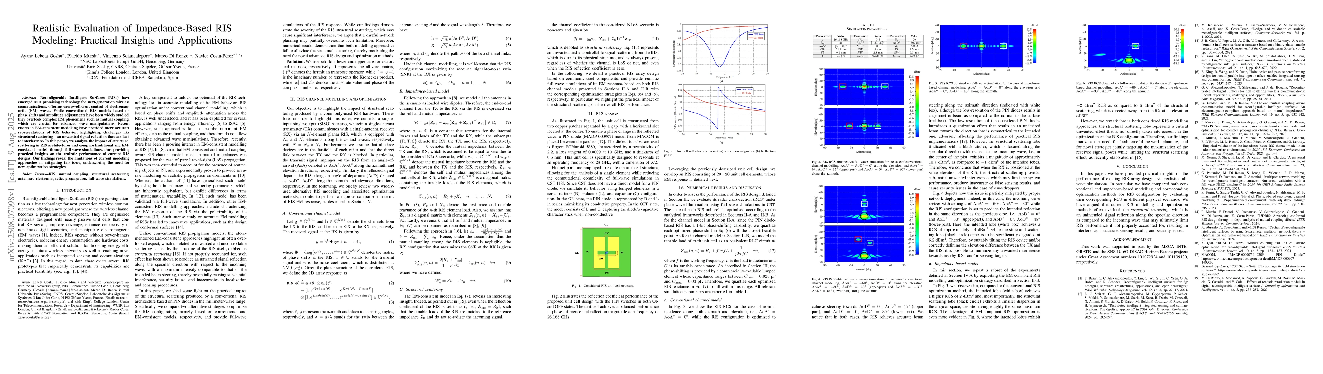 Thumbnail for Realistic Evaluation of Impedance-Based RIS Modeling: Practical Insights
  and Applications