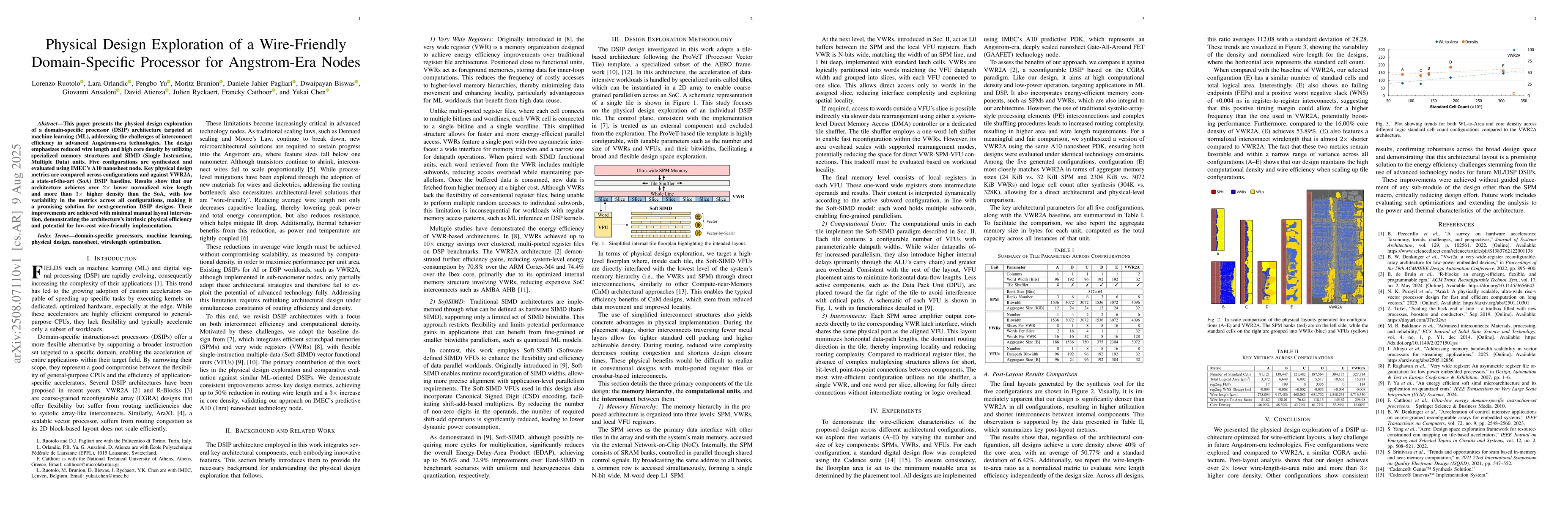 Thumbnail for Physical Design Exploration of a Wire-Friendly Domain-Specific Processor
  for Angstrom-Era Nodes