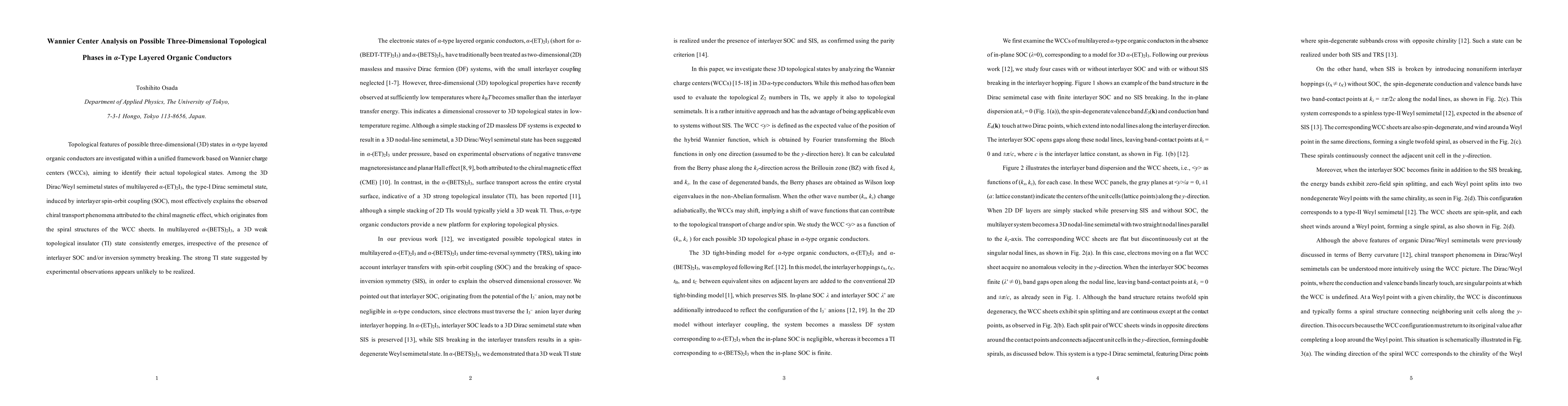 Thumbnail for Wannier Center Analysis on Possible Three-Dimensional Topological Phases
  in α-Type Layered Organic Conductors