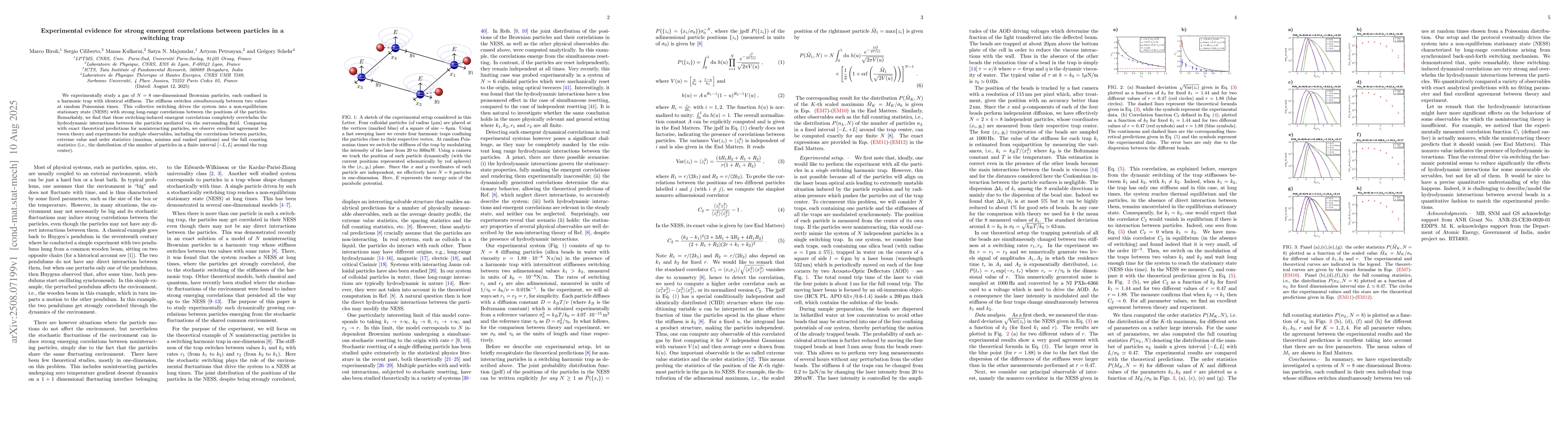 Thumbnail for Experimental evidence for strong emergent correlations between particles
  in a switching trap