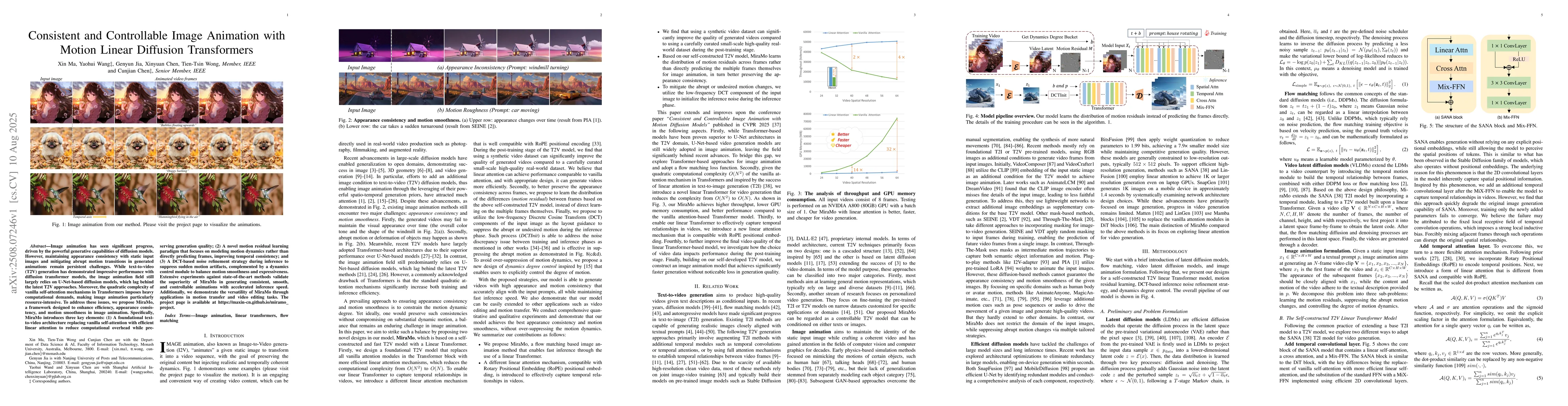 Thumbnail for Consistent and Controllable Image Animation with Motion Linear Diffusion
  Transformers