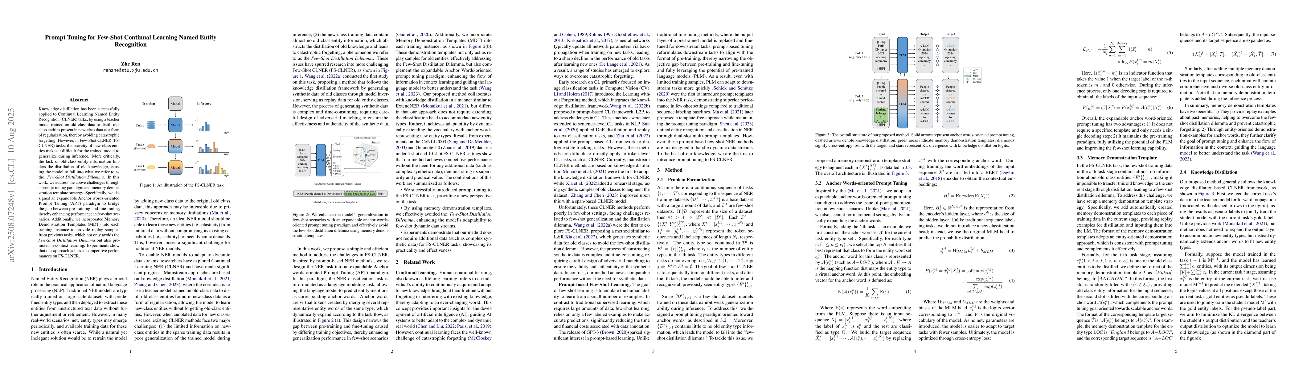 Thumbnail for Prompt Tuning for Few-Shot Continual Learning Named Entity Recognition