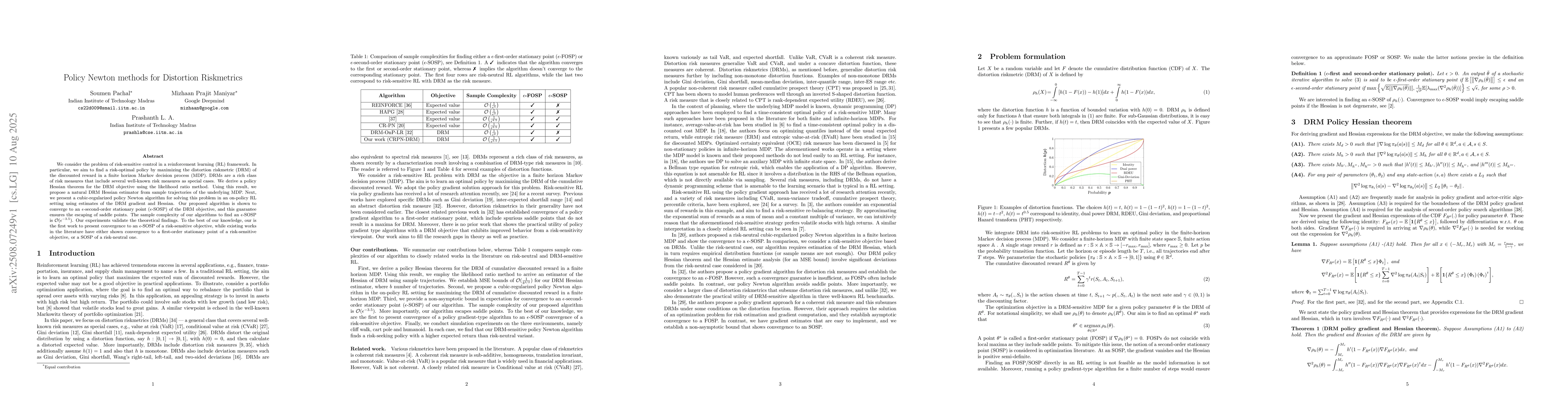Thumbnail for Policy Newton methods for Distortion Riskmetrics