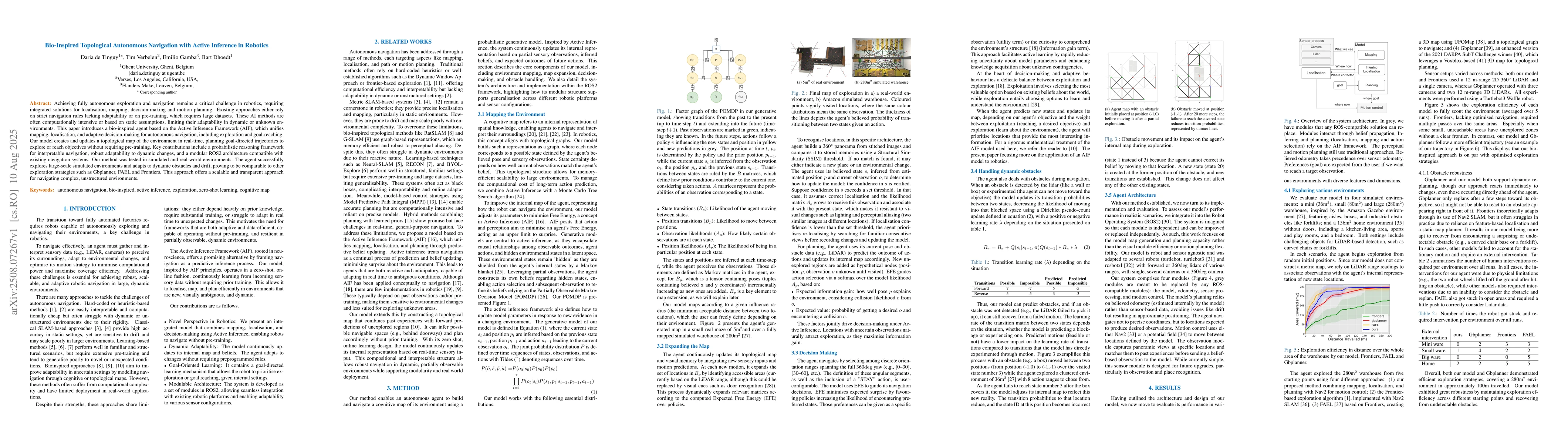 Thumbnail for Bio-Inspired Topological Autonomous Navigation with Active Inference in
  Robotics